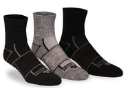 ISW Isolwool® Trail Cuff (3 pair pack)  Gray, Charcoal, Black