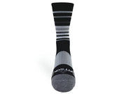 Black & Grey Hyper Stripe Crew Runner Socks