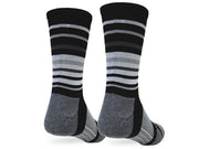 Black & Grey Hyper Stripe Crew Runner Socks