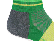 Green & Yellow Hyper Stripe Crew Runner Socks