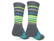 Grey and Blue Hyper Stripe Runner Socks