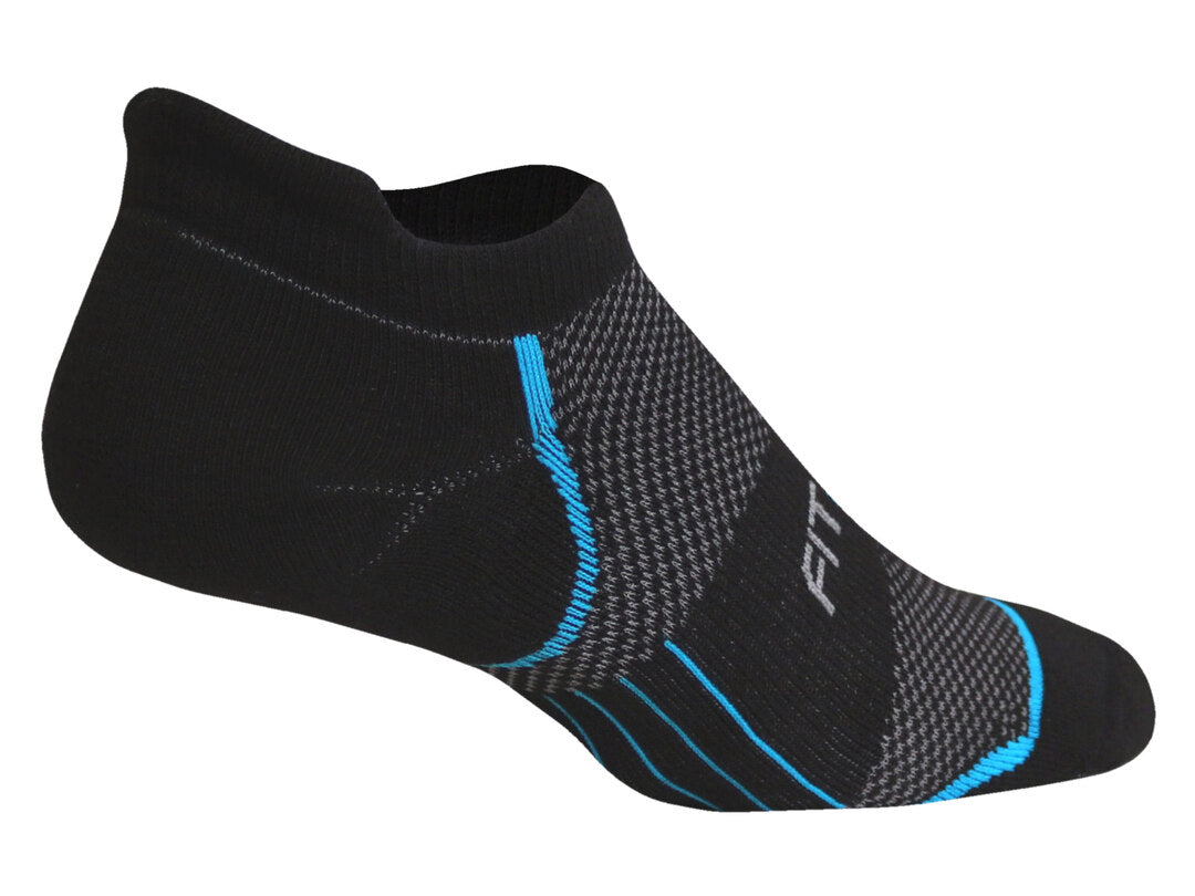 SR8 Mid-weight Tab (Black & Flash Blue) Running Socks | Fitsok